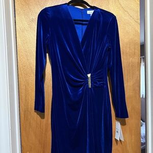Blue velvet dress